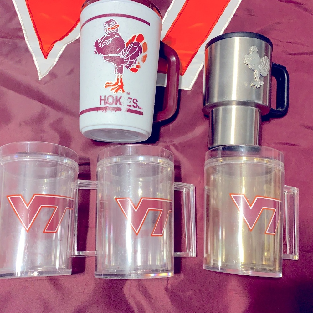 Virginia Tech collection of five (5) mugs